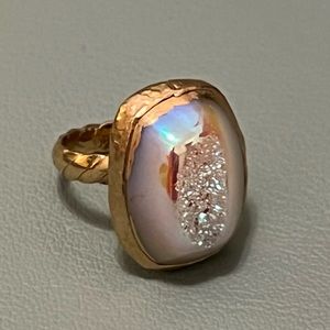 Iridescent “geode” ring, Size 6